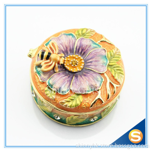 Butterfly Design Round Shape Trinket Box Animal Shaped Jewelry Boxes Ring box